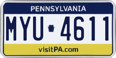 PA license plate MYU4611