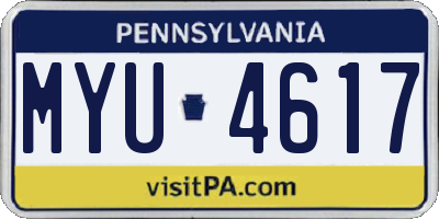 PA license plate MYU4617