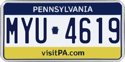 PA license plate MYU4619