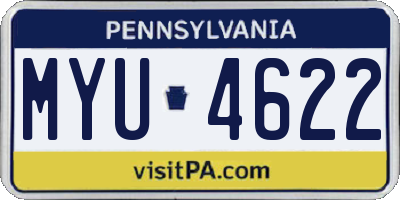 PA license plate MYU4622