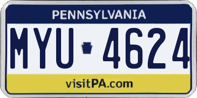 PA license plate MYU4624