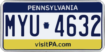 PA license plate MYU4632