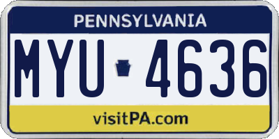 PA license plate MYU4636