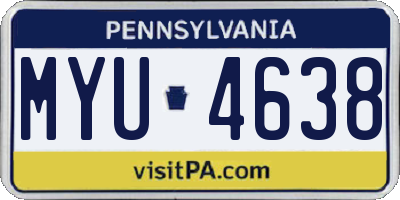 PA license plate MYU4638