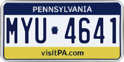 PA license plate MYU4641
