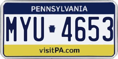PA license plate MYU4653