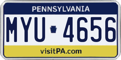 PA license plate MYU4656