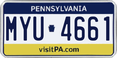 PA license plate MYU4661