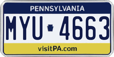 PA license plate MYU4663