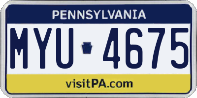 PA license plate MYU4675