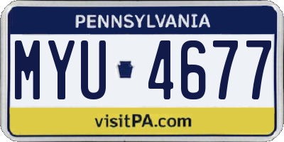 PA license plate MYU4677