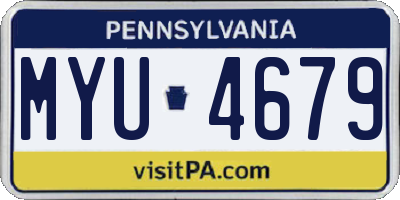 PA license plate MYU4679