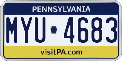 PA license plate MYU4683