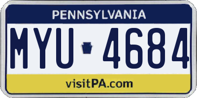 PA license plate MYU4684