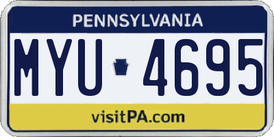 PA license plate MYU4695