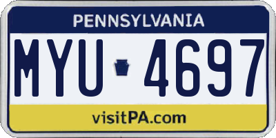 PA license plate MYU4697