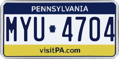 PA license plate MYU4704