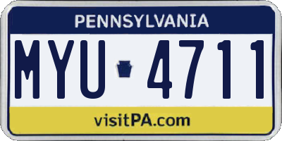 PA license plate MYU4711