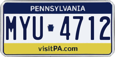 PA license plate MYU4712
