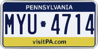 PA license plate MYU4714