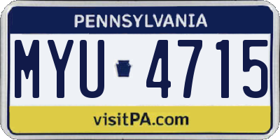 PA license plate MYU4715