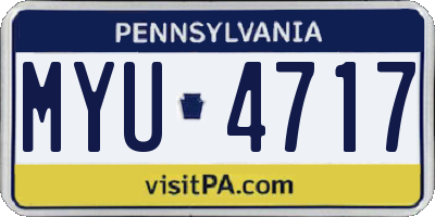PA license plate MYU4717