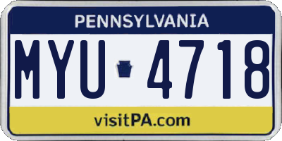 PA license plate MYU4718