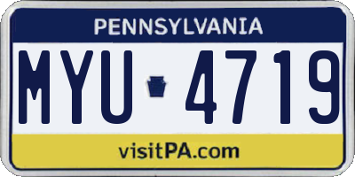 PA license plate MYU4719