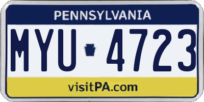 PA license plate MYU4723