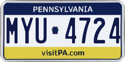 PA license plate MYU4724