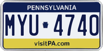 PA license plate MYU4740
