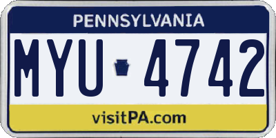 PA license plate MYU4742