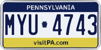 PA license plate MYU4743