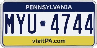 PA license plate MYU4744