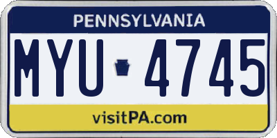 PA license plate MYU4745