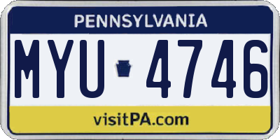 PA license plate MYU4746