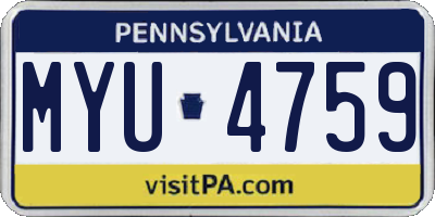 PA license plate MYU4759