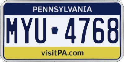 PA license plate MYU4768