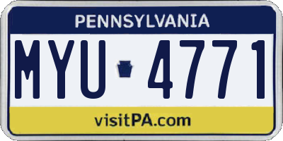 PA license plate MYU4771