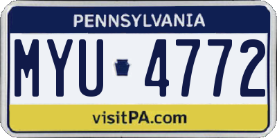 PA license plate MYU4772