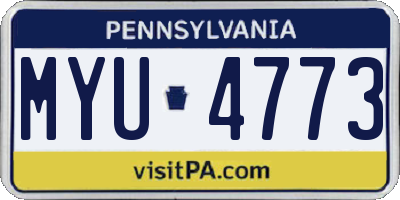 PA license plate MYU4773