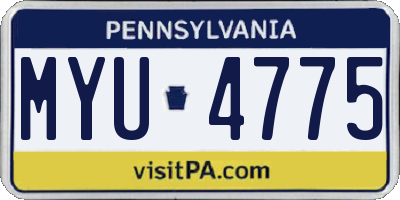 PA license plate MYU4775