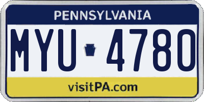 PA license plate MYU4780