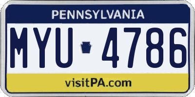 PA license plate MYU4786