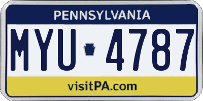 PA license plate MYU4787