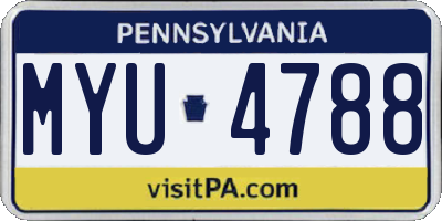 PA license plate MYU4788