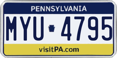 PA license plate MYU4795