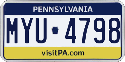 PA license plate MYU4798