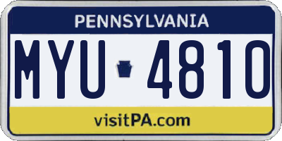 PA license plate MYU4810