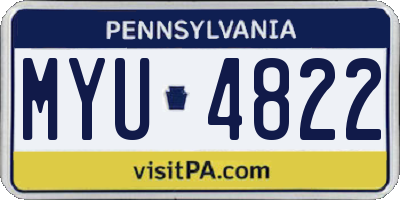 PA license plate MYU4822